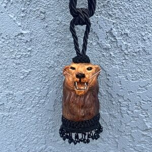Vintage Lion Curtain Tie Backs Quirky Animal Decor